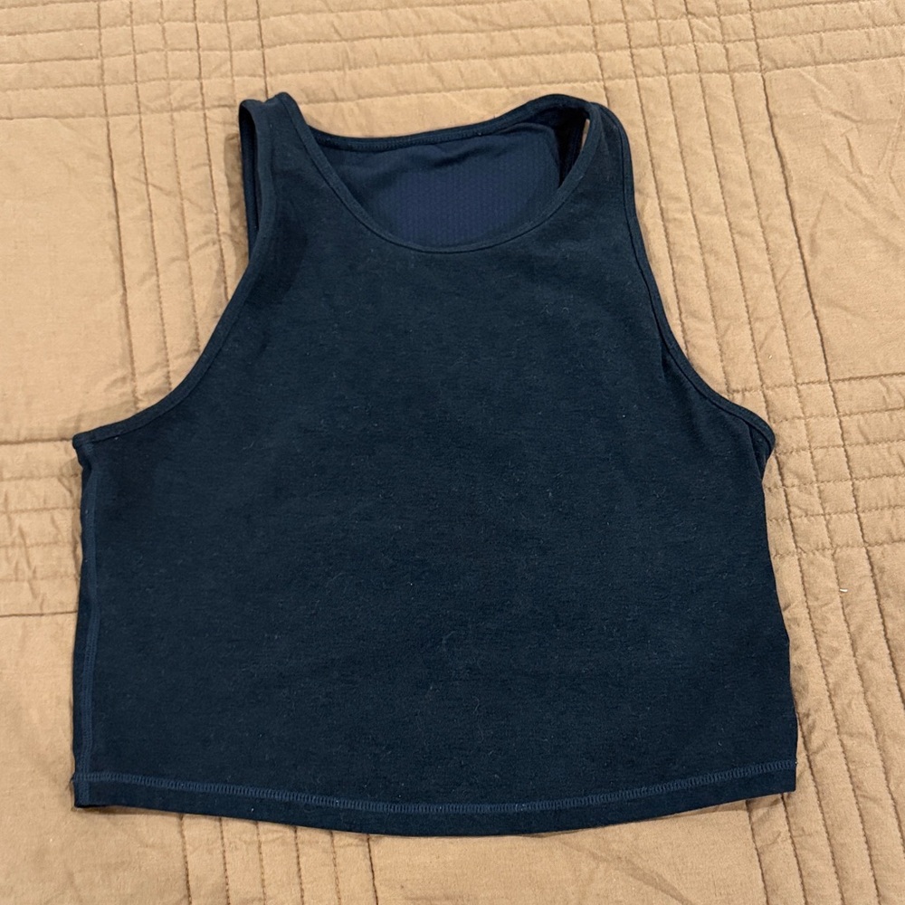 Vuori Dark Navy Crewneck Tee with Signature Patch